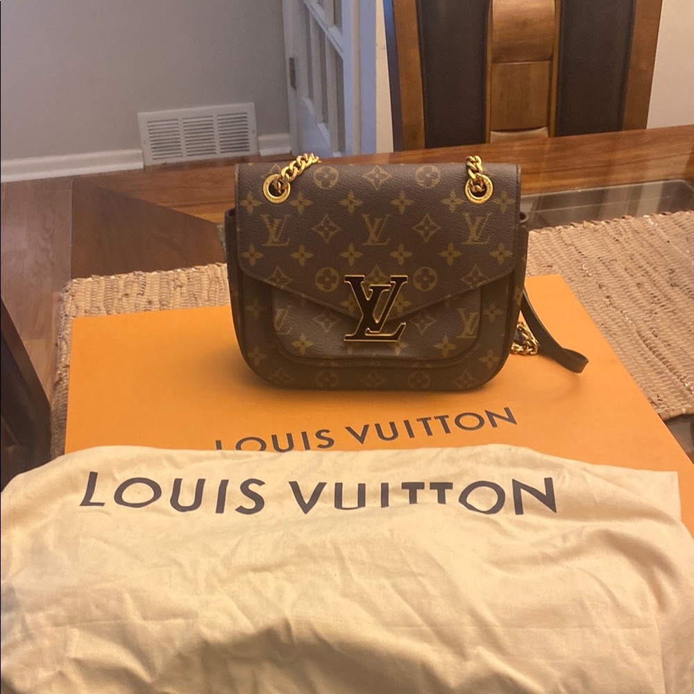 Louis Vuitton Brown Monogram Crossbody Bag with Gold-Tone Hardware Passy